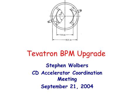Tevatron BPM Upgrade Stephen Wolbers CD Accelerator Coordination Meeting September 21, 2004.