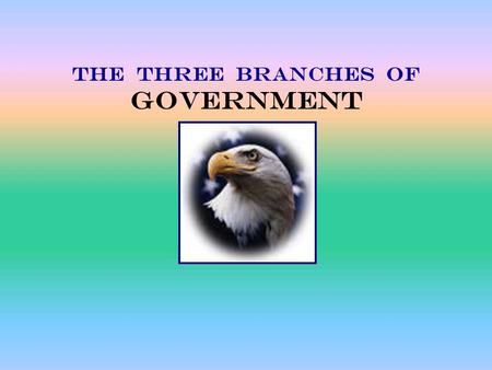 THE THREE BRANCHES OF GOVERNMENT United states government The Constitution created a government of three equal branches, or parts. The Constitution is.