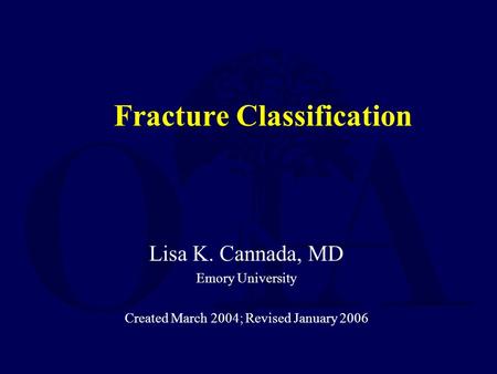 Fracture Classification