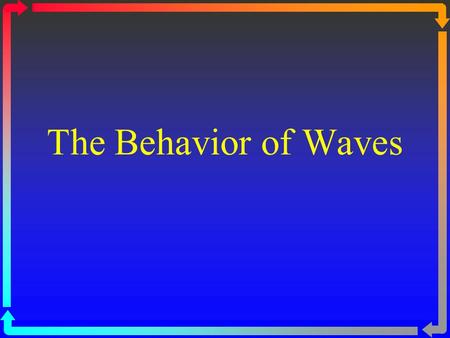 The Behavior of Waves. Reflection Reflection – when a wave strikes an object and bounces off of it All types of waves can be reflected.