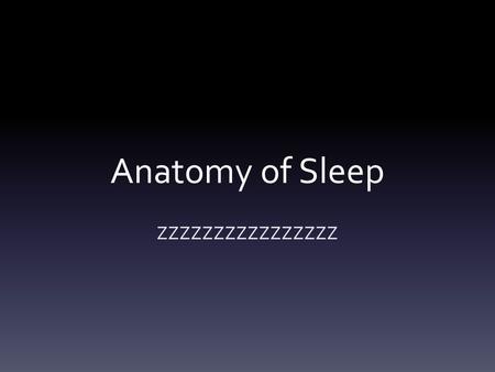 Anatomy of Sleep ZZZZZZZZZZZZZZZZ. Did you know…..? The body rests during sleep. The brain remains active.