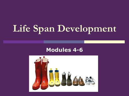 Life Span Development Modules 4-6. Physical Changes.
