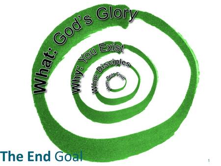 The End Goal 1. Church & Reproducible Church Planting Ministry 2.