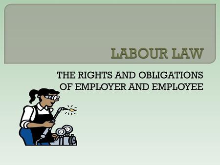 THE RIGHTS AND OBLIGATIONS OF EMPLOYER AND EMPLOYEE
