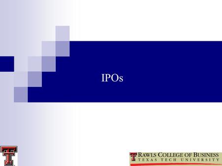 IPOs.