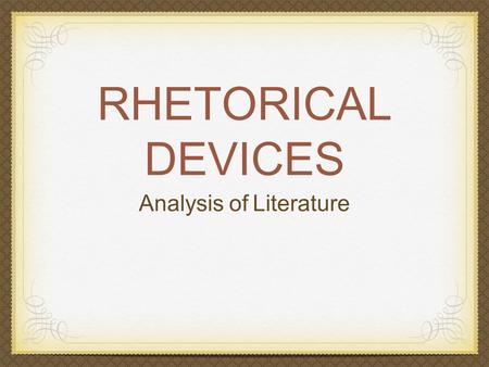 Analysis of Literature