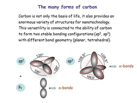The many forms of carbon Carbon is not only the basis of life, it also provides an enormous variety of structures for nanotechnology. This versatility.