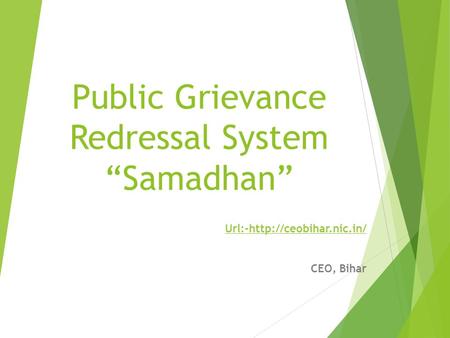 Public Grievance Redressal System “Samadhan”