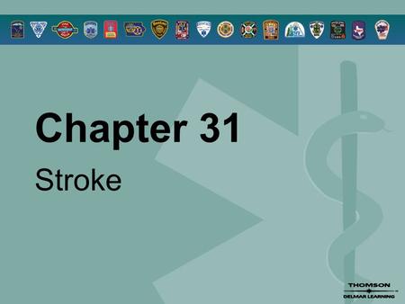 Chapter 31 Stroke. © 2005 by Thomson Delmar Learning,a part of The Thomson Corporation. All Rights Reserved 2 Overview  Pathophysiology  Types of Stroke.