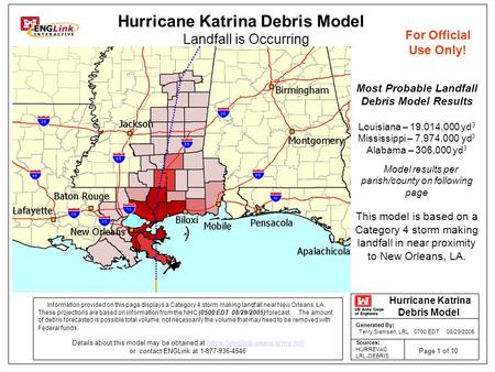 Information provided on this page displays a Category 4 storm making landfall near New Orleans, LA. These projections are based on information from the.