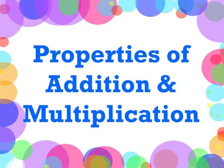 Properties of Addition & Multiplication. Before We Begin… What is a VARIABLE? A variable is an unknown amount in a number sentence represented as a letter: