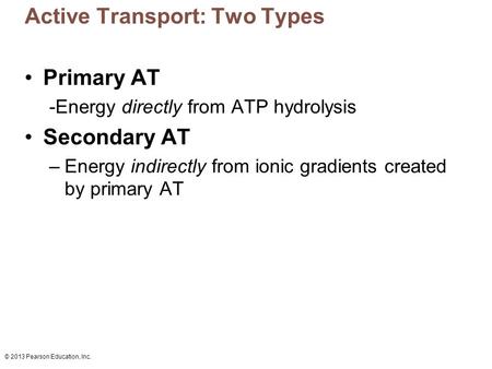 Active Transport: Two Types