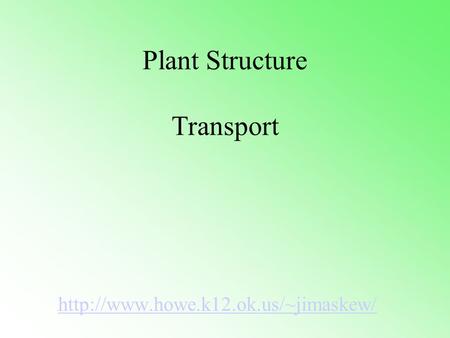 Plant Structure Transport