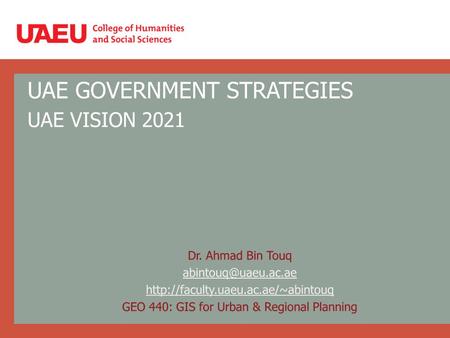 UAE GOVERNMENT STRATEGIES UAE VISION 2021. UAE GOVERNMENT STRATEGIES 2011-2013.