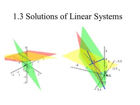 1.3 Solutions of Linear Systems