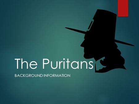 The Puritans BACKGROUND INFORMATION. Puritan Settlements  There were no permanent European settlements north of St. Augustine, FL until around 1607.
