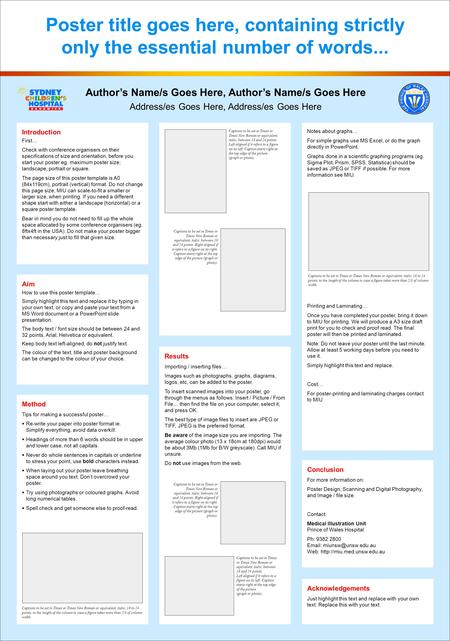 Poster title goes here, containing strictly only the essential number of words... Introduction First… Check with conference organisers on their specifications.