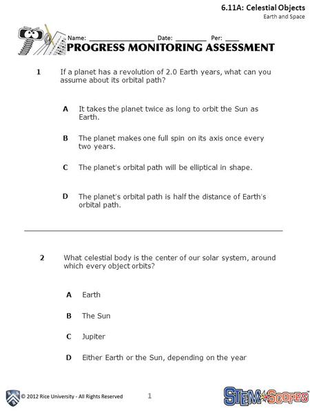 1 1If a planet has a revolution of 2.0 Earth years, what can you assume about its orbital path? A It takes the planet twice as long to orbit the Sun as.