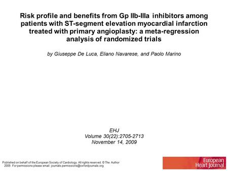 Risk profile and benefits from Gp IIb-IIIa inhibitors among patients with ST-segment elevation myocardial infarction treated with primary angioplasty: