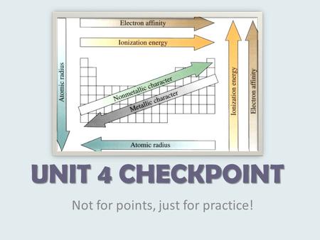UNIT 4 CHECKPOINT Not for points, just for practice!