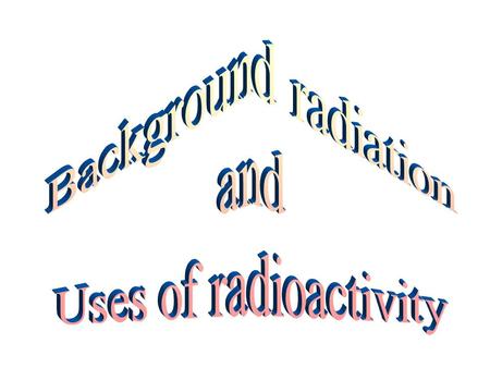 Background Radiation Background radiation is radioactivity that is always present Background radiation is caused by radioactive substances in rocks and.
