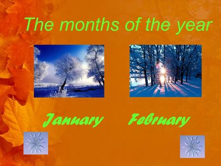 The months of the year January February. The months of the year March April.