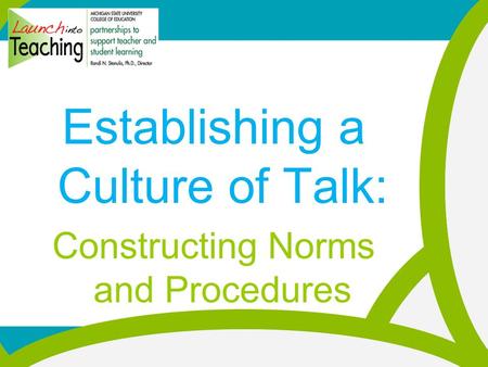 Establishing a Culture of Talk: Constructing Norms and Procedures.
