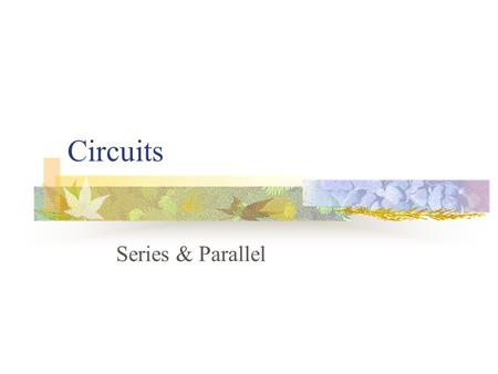 Circuits Series & Parallel. What type of circuit is this? Series Circuit-has only one path for electrons to flow.