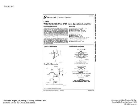 FIGURE E–1 Theodore F. Bogart, Jr., Jeffrey S. Beasley, Guillermo Rico Electronic Devices and Circuits, Fifth Edition Copyright ©2001 by Prentice-Hall,
