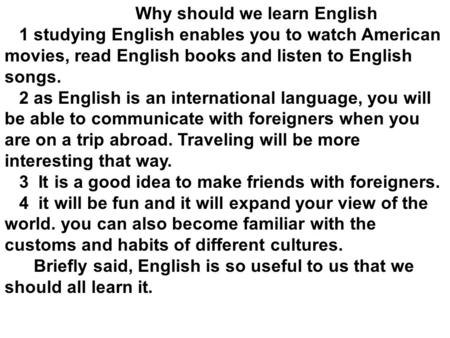 Why should we learn English
