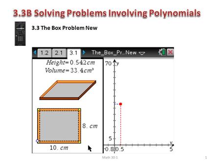 3.3B Solving Problems Involving Polynomials