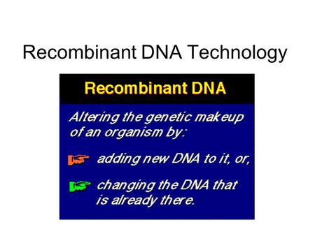 Recombinant DNA Technology. DNA replication refers to the scientific process in which a specific sequence of DNA is replicated in vitro, to produce multiple.