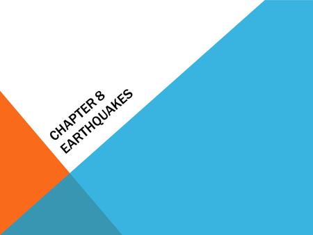 CHAPTER 8 EARTHQUAKES. EARTHQUAKES Earthquakes result from sudden motions along breaks in Earth’s crust and can affect landforms and societies. An entire.