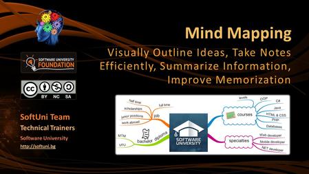 Mind Mapping Visually Outline Ideas, Take Notes Efficiently, Summarize Information, Improve Memorization SoftUni Team Technical Trainers Software University.