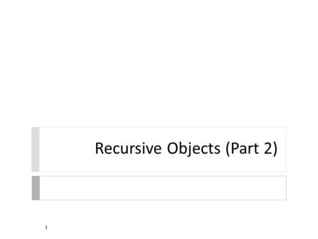Recursive Objects (Part 2) 1. Adding to the front of the list  adding to the front of the list  t.addFirst('z') or t.add(0, 'z') 2 'a' 'x' LinkedList.