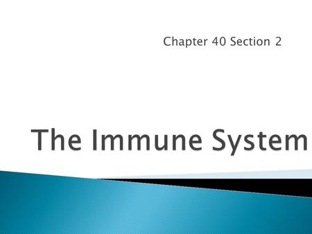 Chapter 40 Section 2 The Immune System.
