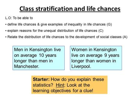 Class stratification and life chances