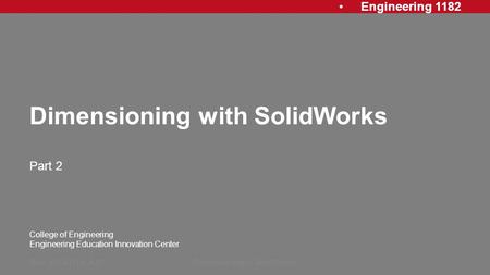Dimensioning with SolidWorks