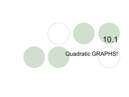 10.1 Quadratic GRAPHS!.