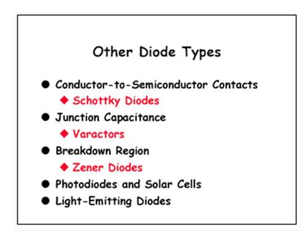 Schottky Barrier Diode One semiconductor region of the pn junction diode can be replaced by a non-ohmic rectifying metal contact.A Schottky.