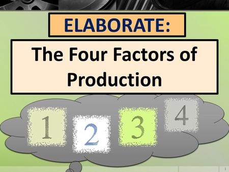 The Four Factors of Production