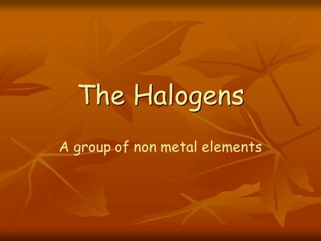 A group of non metal elements