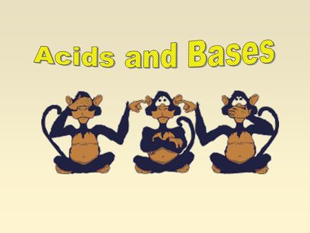 Acid/Base Properties In the past, we have classified acids and bases according to their observed properties ACIDS BASES Sour tastebitter taste Watery.