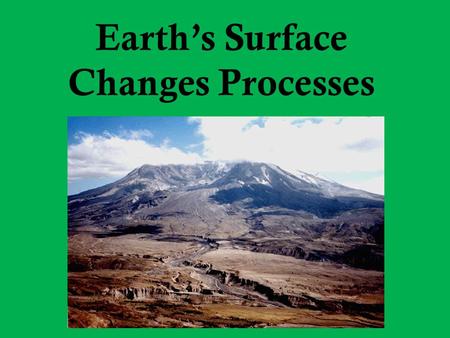 Earth’s Surface Changes Processes