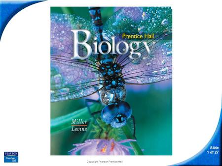 Slide 1 of 27 Copyright Pearson Prentice Hall Biology.