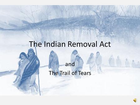 The Indian Removal Act and The Trail of Tears.