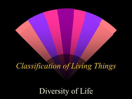 Classification of Living Things Diversity of Life.