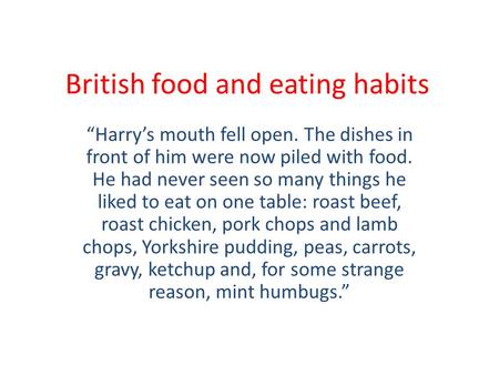 British food and eating habits