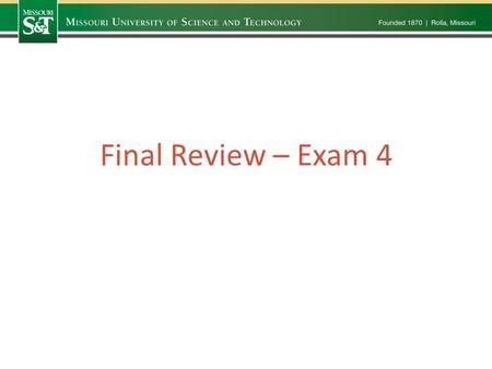 Final Review – Exam 4. Radius and Interval of Convergence (11.1 & 11.2) Given the power series, Refer to lecture notes or textbook of section 11.1 and.