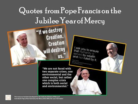 Quotes from Pope Francis on the Jubilee Year of Mercy